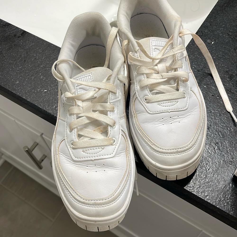 Puma white tennis shoes